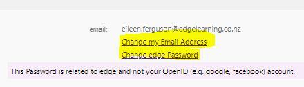 change password and email
