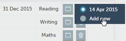 We wanted to show you the Manage National Standards add new results icon