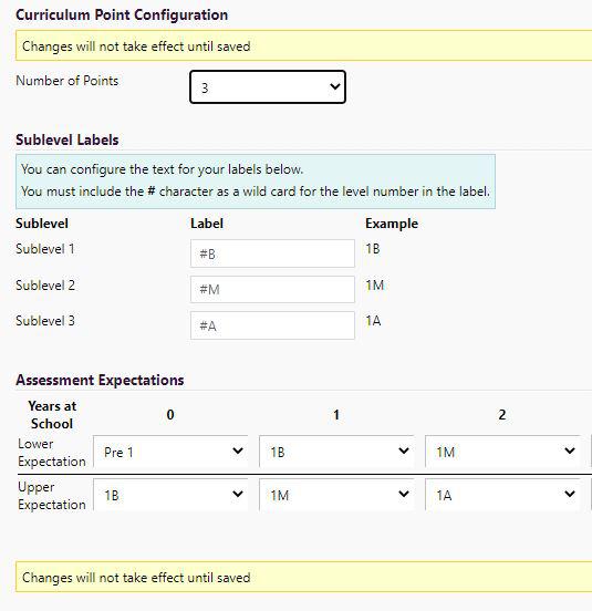 Curriculum Point Configuration