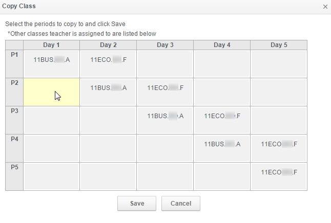 we wanted to show you the auto timetabling Copy option in Modify Timetable