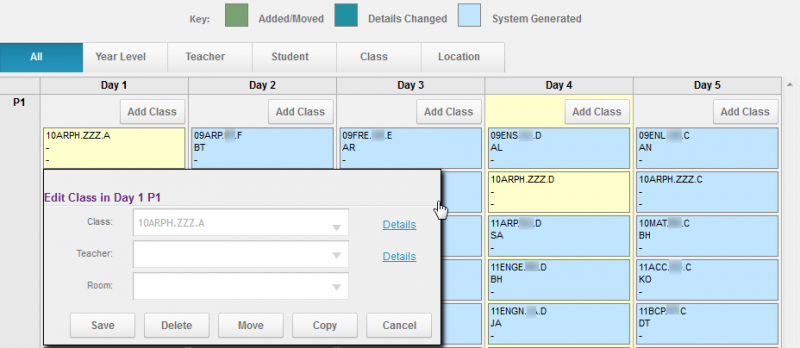 we wanted to show you the auto timetabling Move option in Modify Timetable