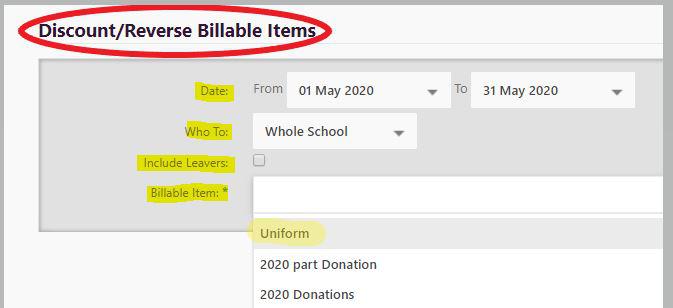 Discount Billable Items