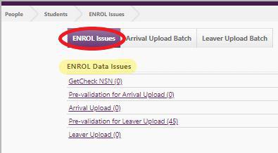 Enrol Data Issues