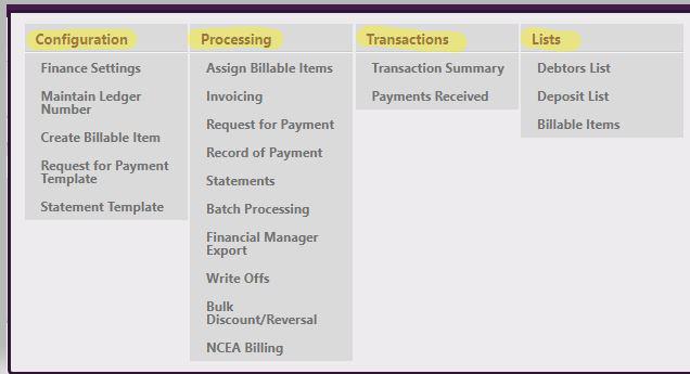 Finance Headings