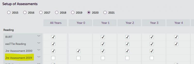 Setup Junior Assessment 2019