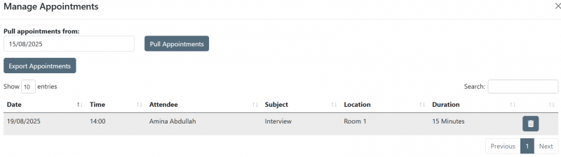 Manage Appointments