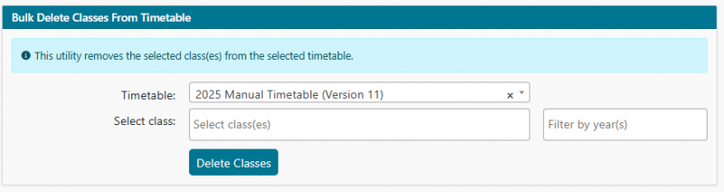 Timetable bulk Delete