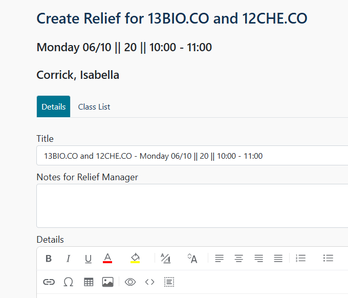 Timetable Relief