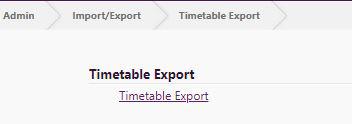 Timetable Export
