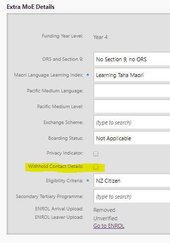 Withhold Contact Details